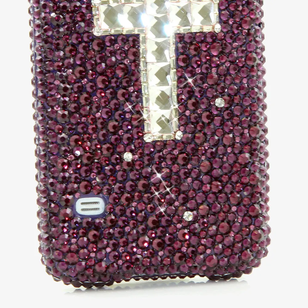 Dark Purple Crystals with Clear Cross Design (style 926)
