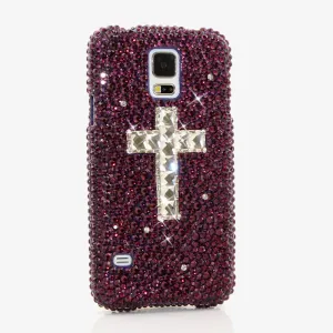 Dark Purple Crystals with Clear Cross Design (style 926)