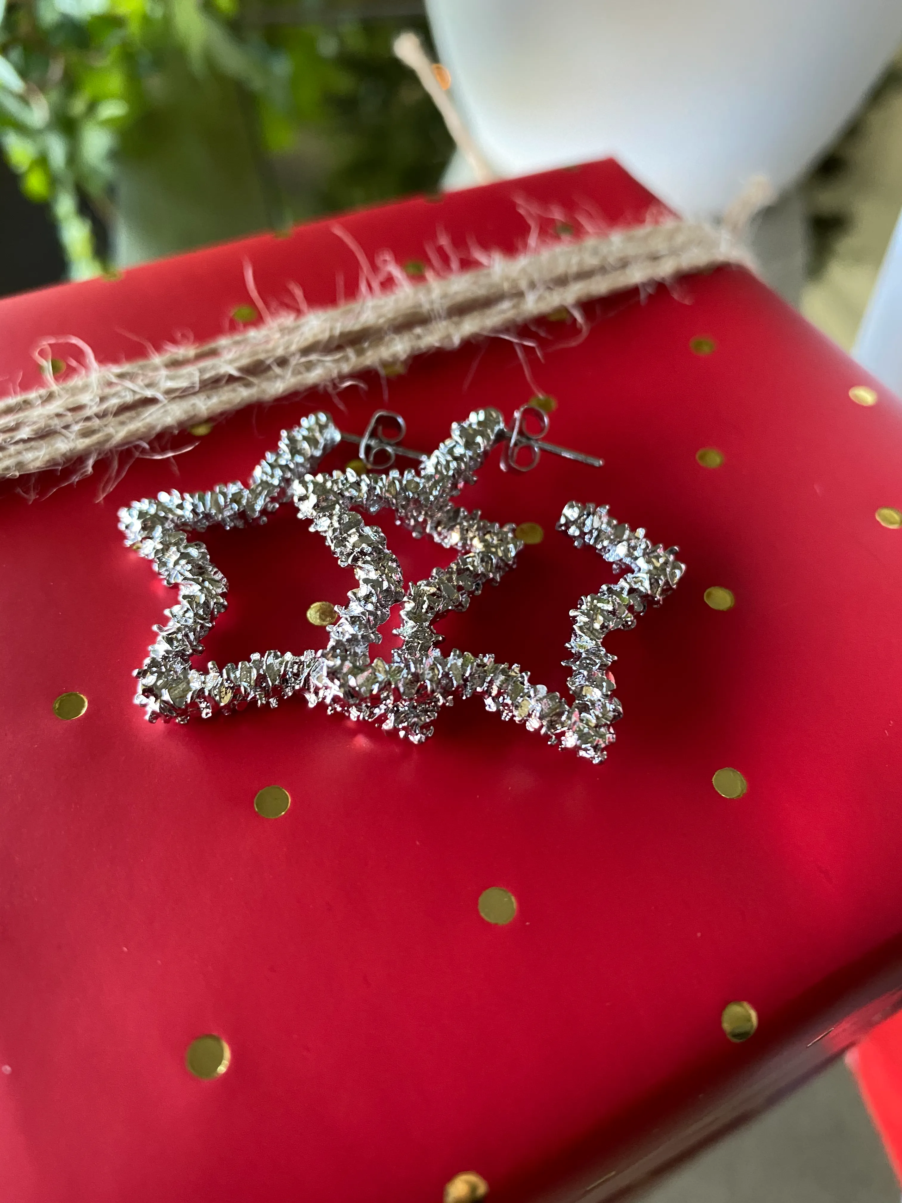 Diamond Cut Star Earrings