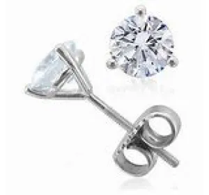Diamond Earrings in 14k white gold Martini Settings