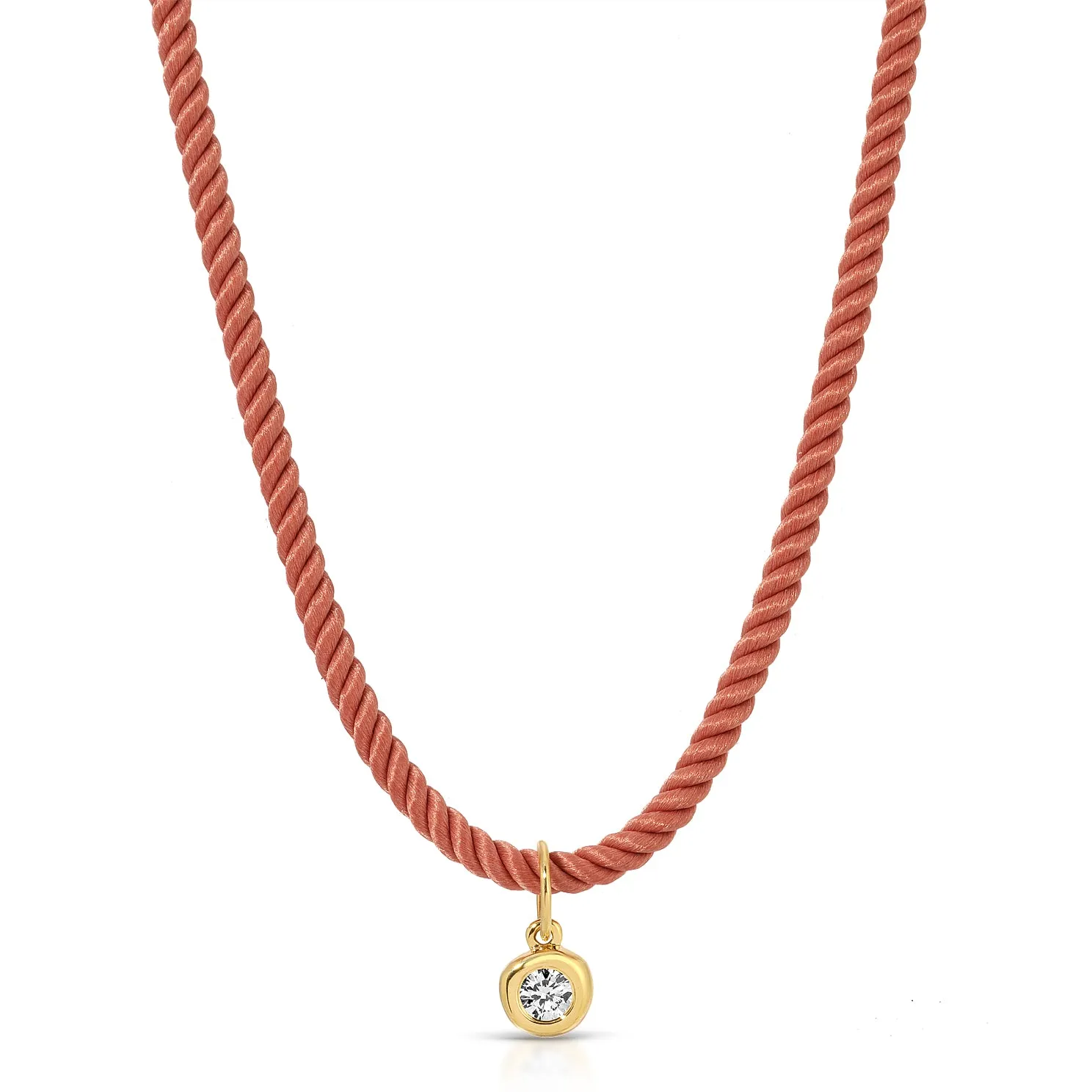 Diamond Pillow Cord Necklace In Rhubarb