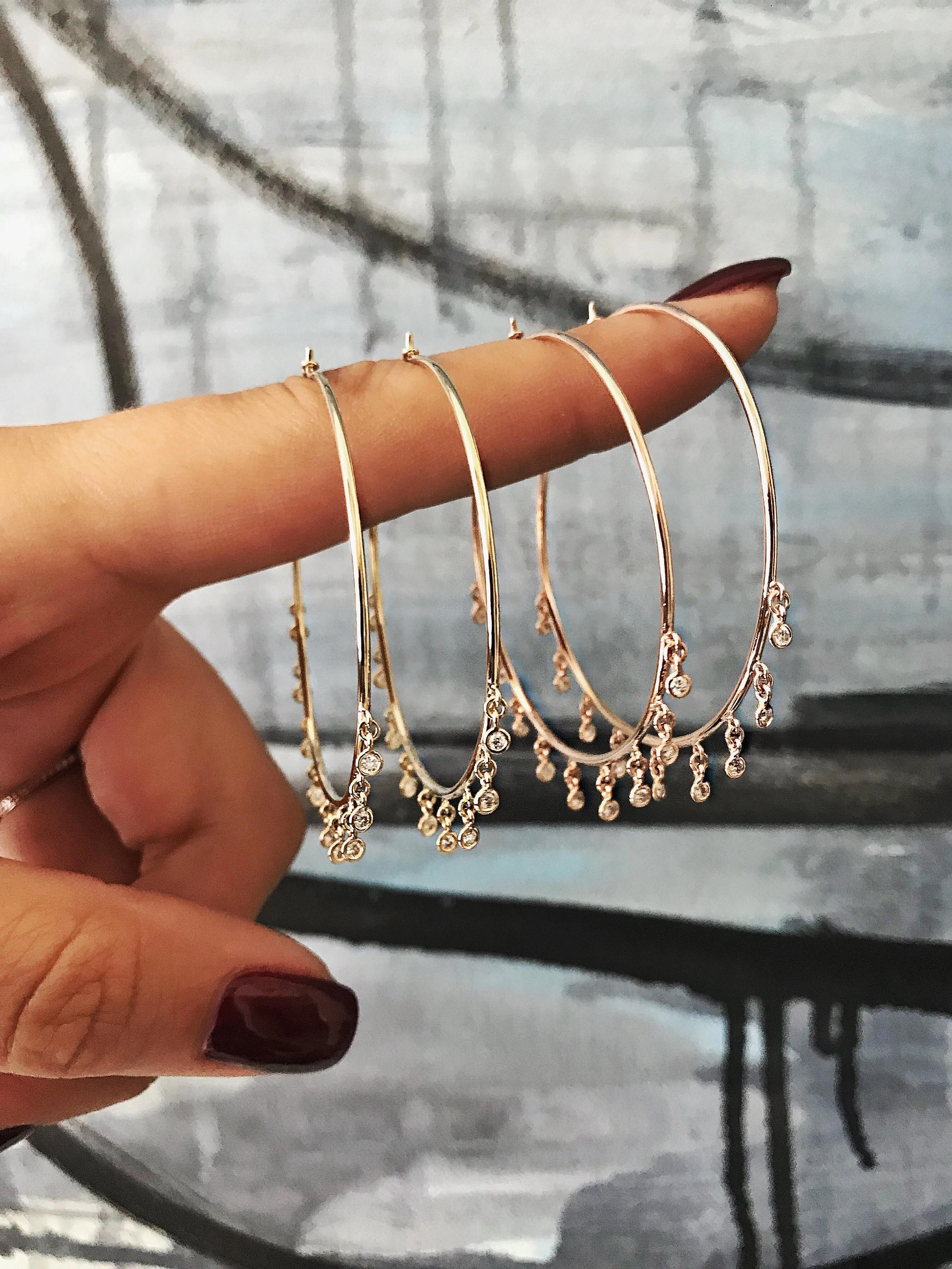 Diamond Shaker Hoop Earrings