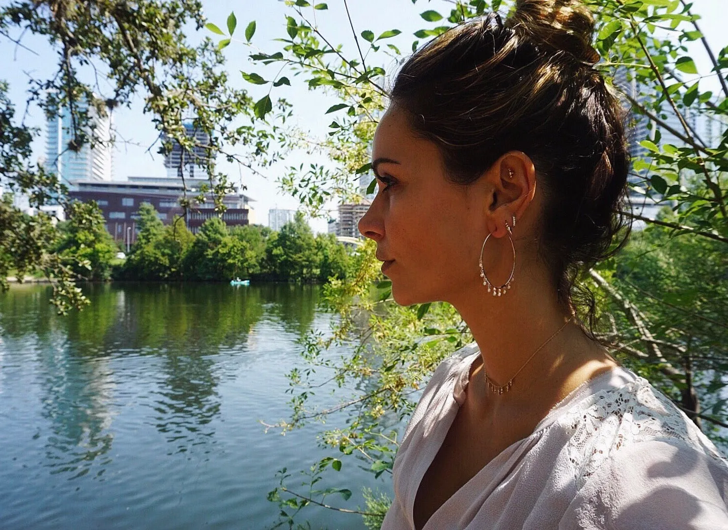Diamond Shaker Hoop Earrings