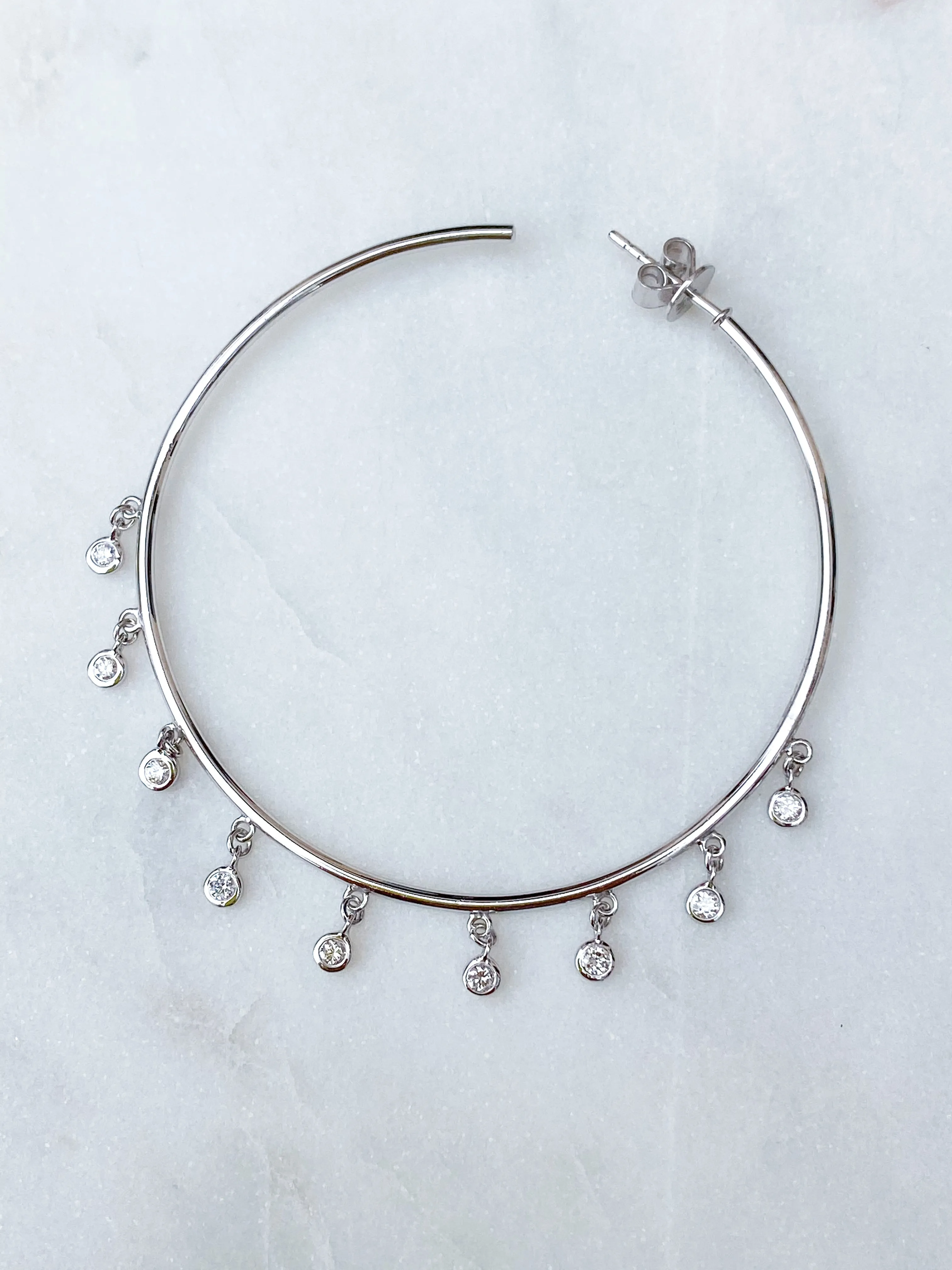Diamond Shaker Hoop Earrings