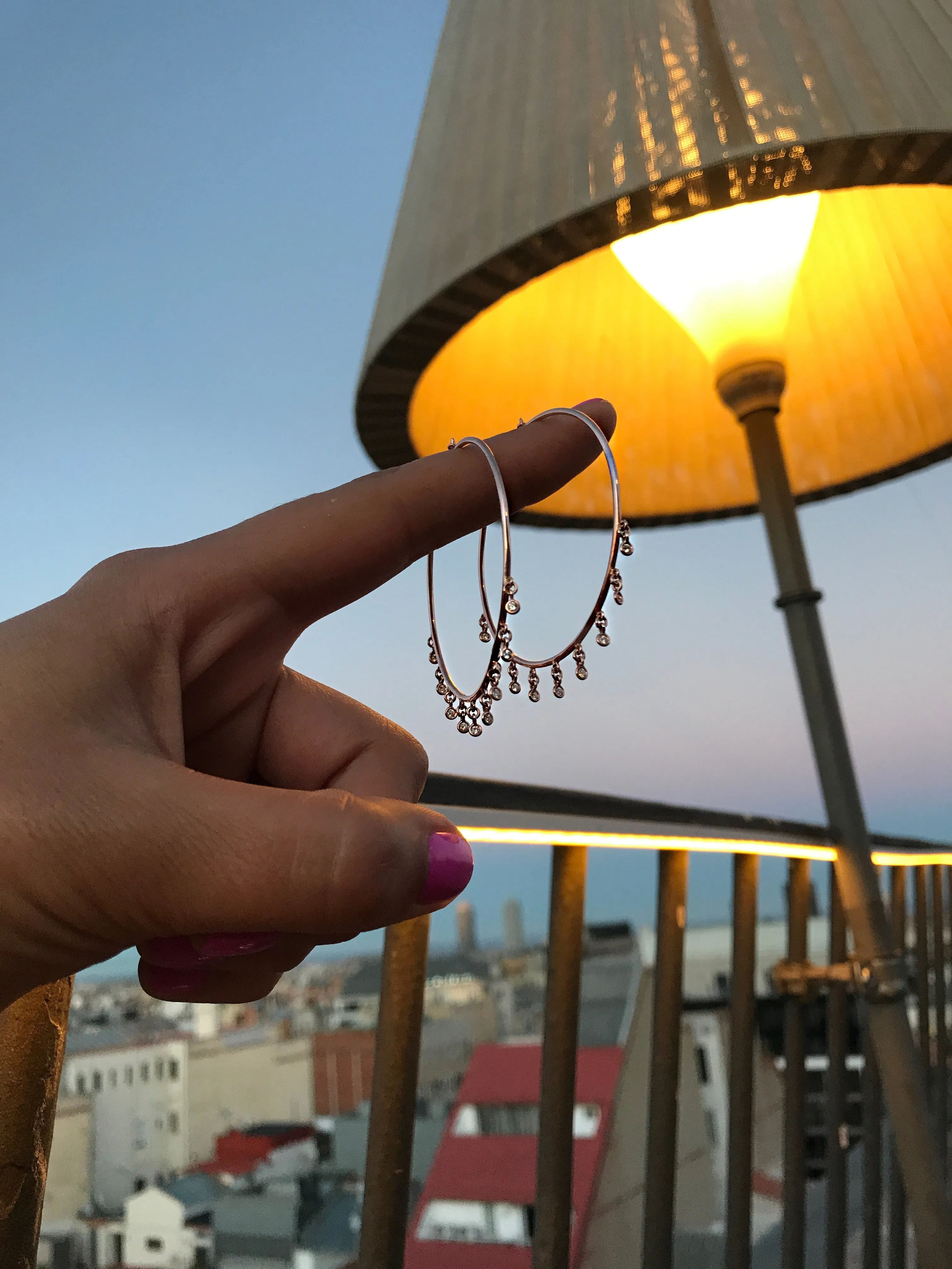 Diamond Shaker Hoop Earrings
