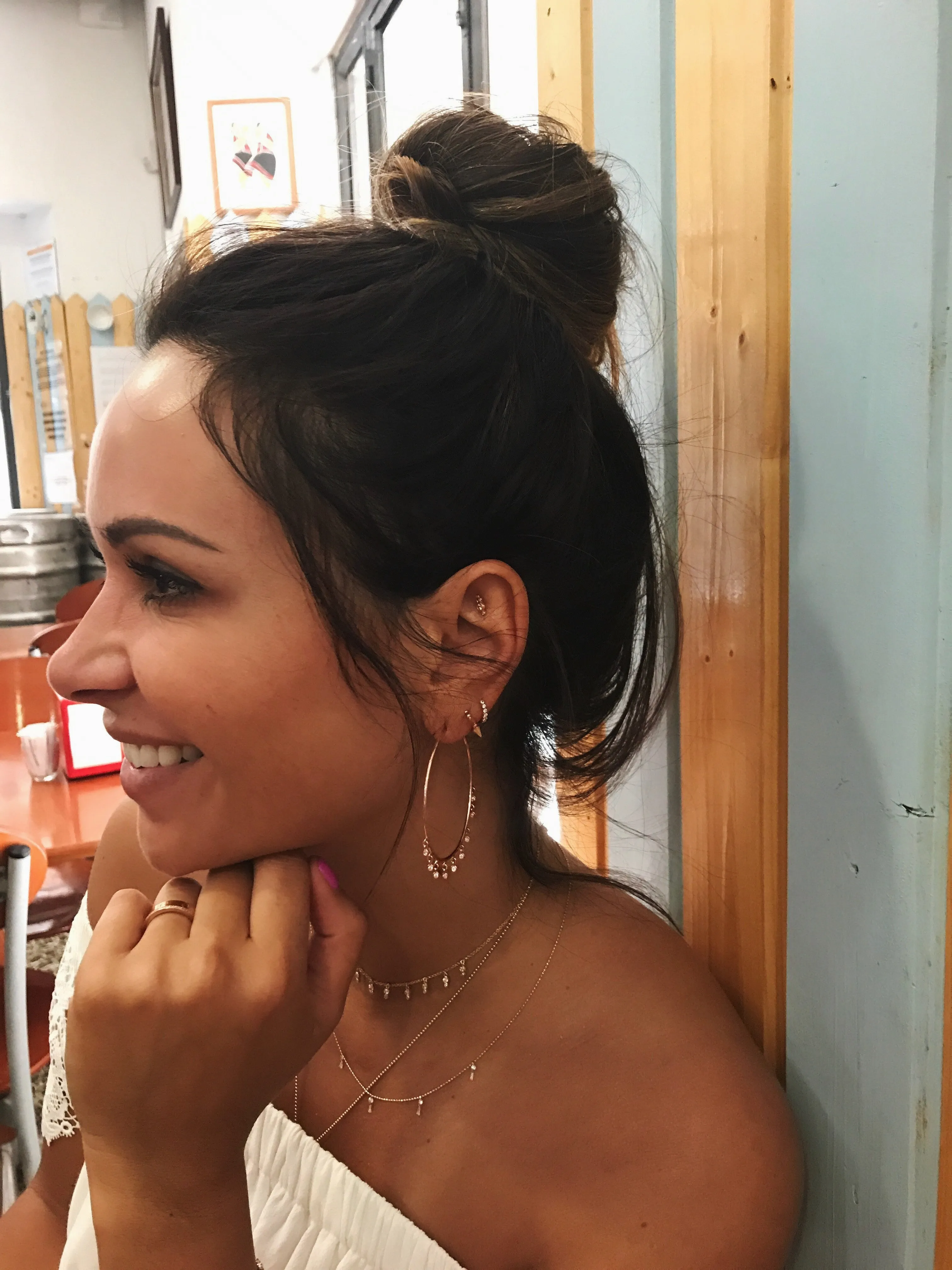 Diamond Shaker Hoop Earrings
