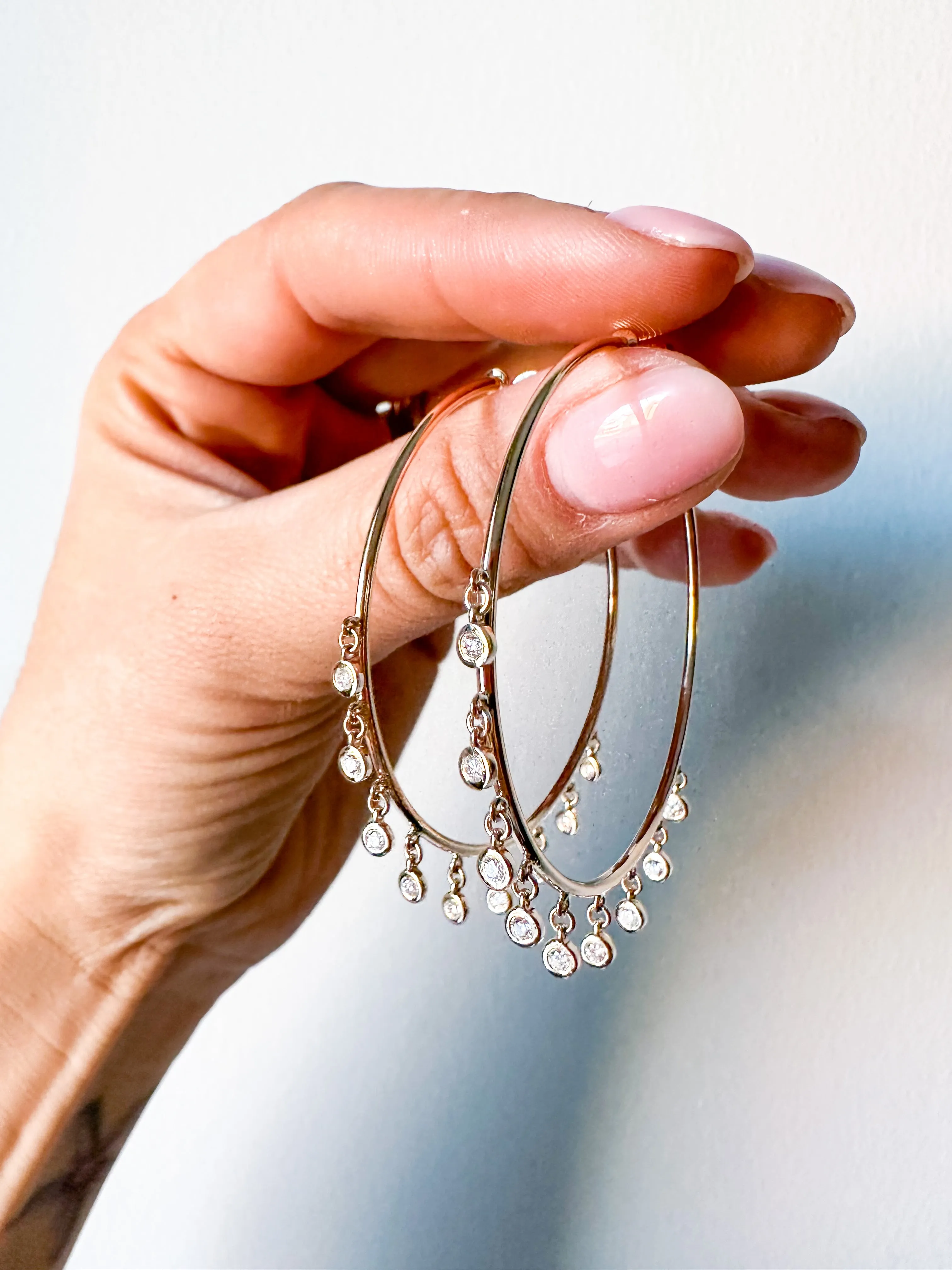 Diamond Shaker Hoop Earrings
