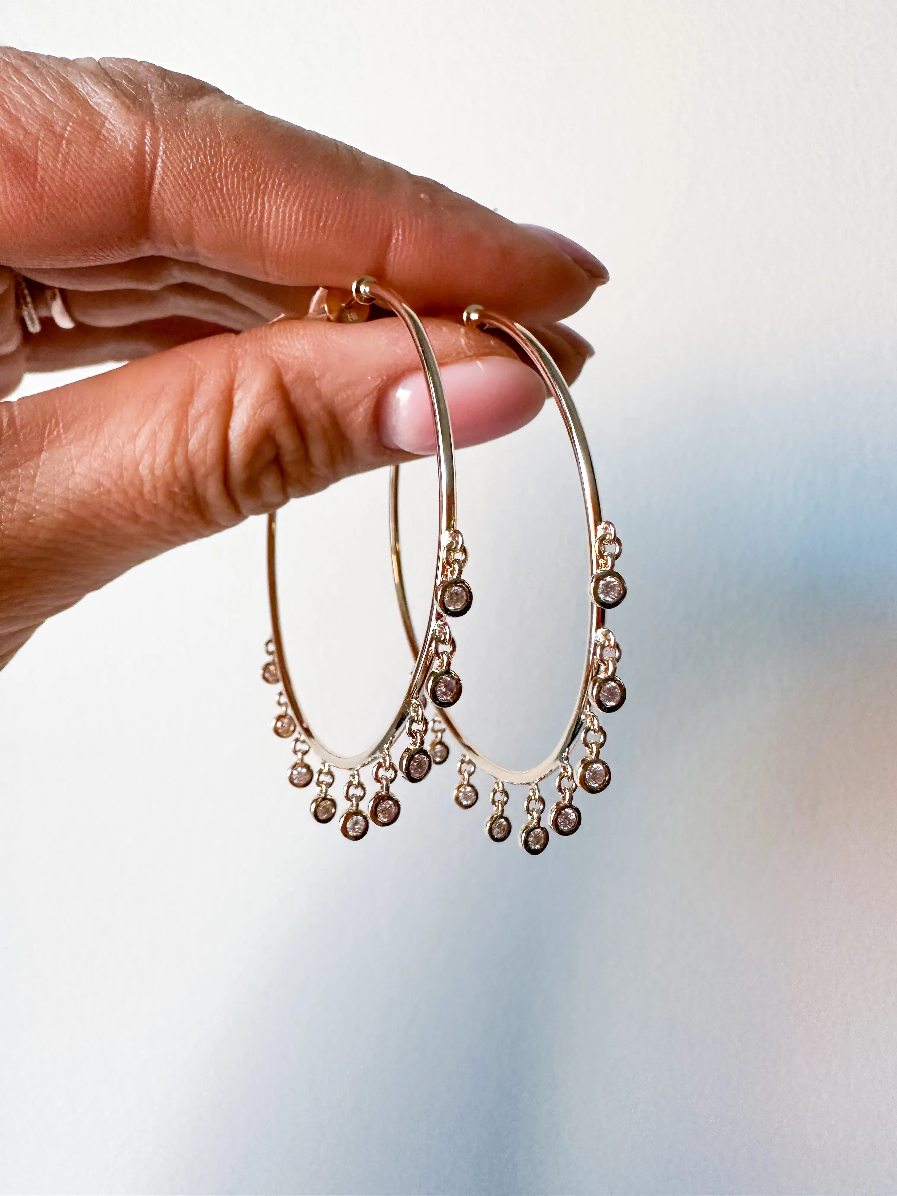 Diamond Shaker Hoop Earrings