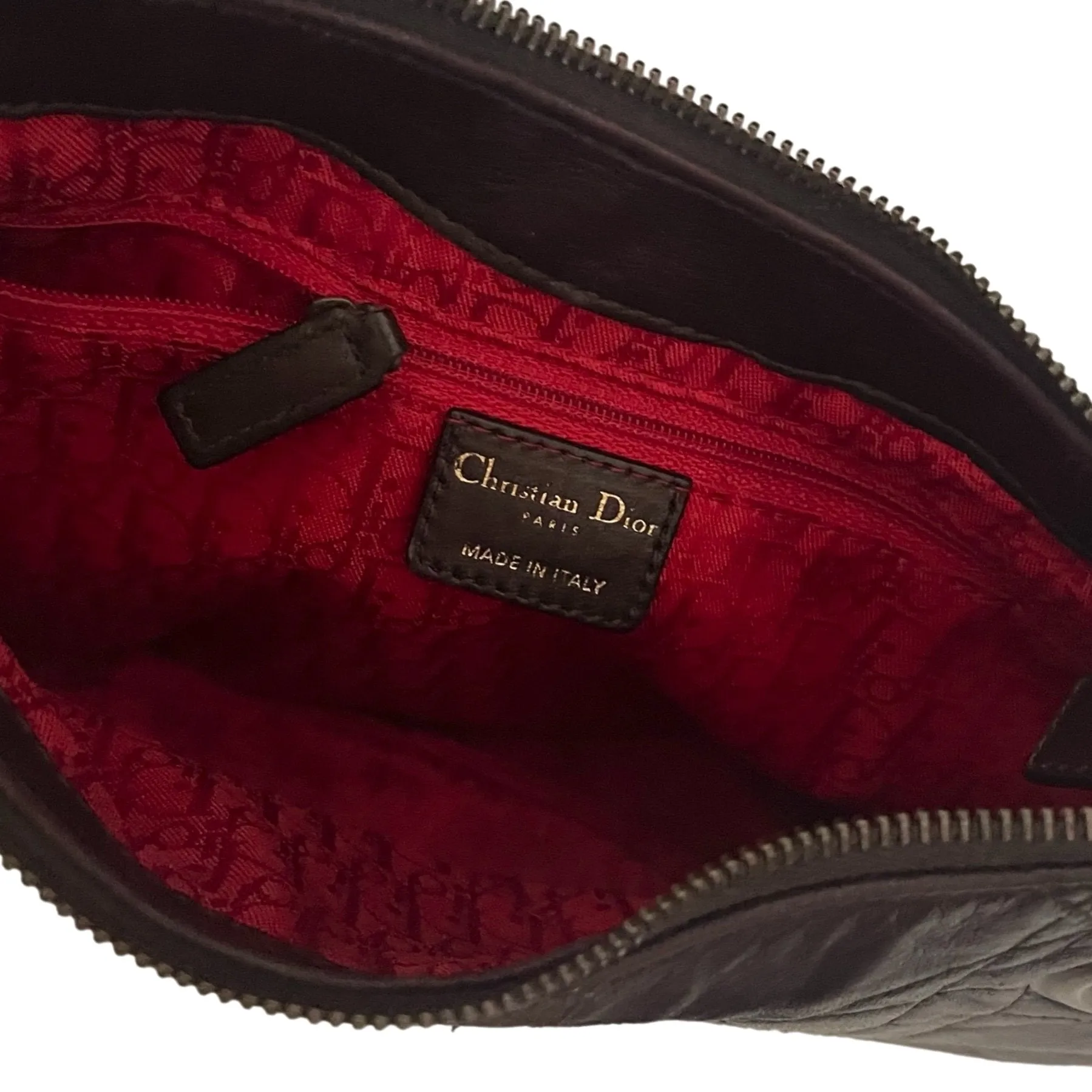 Dior Brown Cannage Logo Shoulder Bag