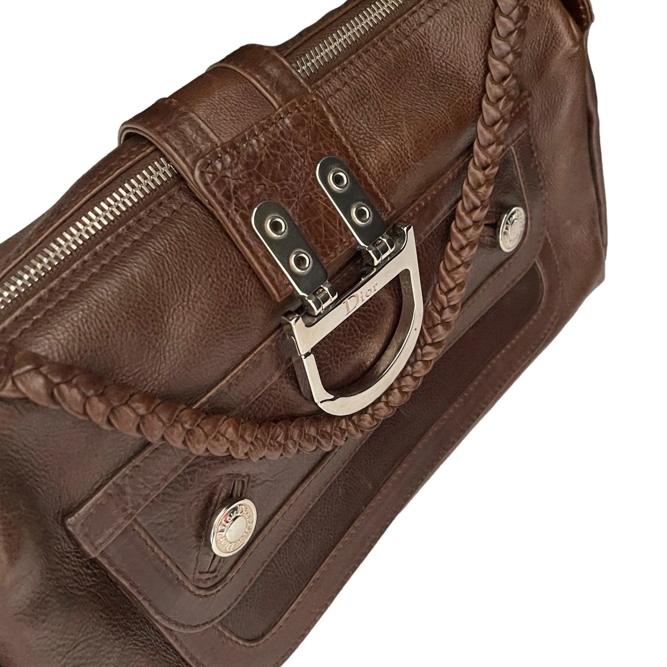 Dior Brown Logo Shoulder Bag