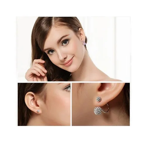 Disco Ball Silver Stud Earrings