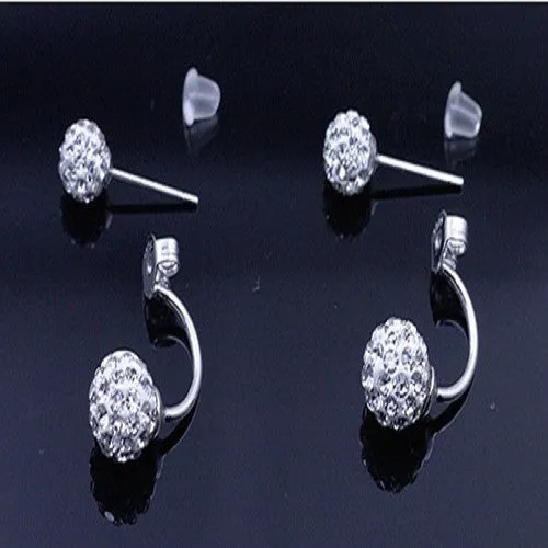 Disco Ball Silver Stud Earrings