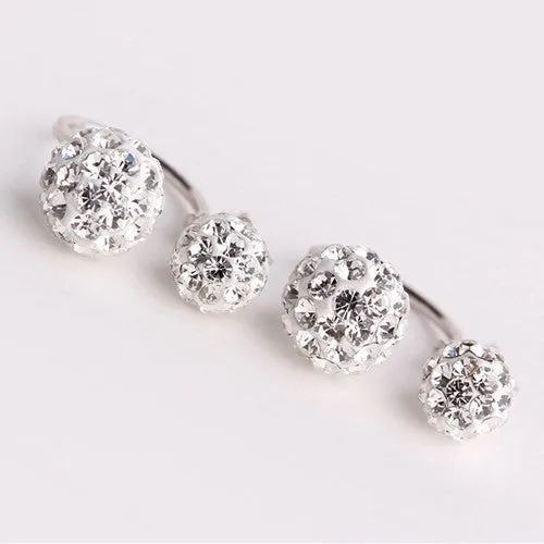 Disco Ball Silver Stud Earrings