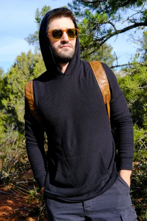DOUBLE LAYER THERMAL HOODIE - BLACK