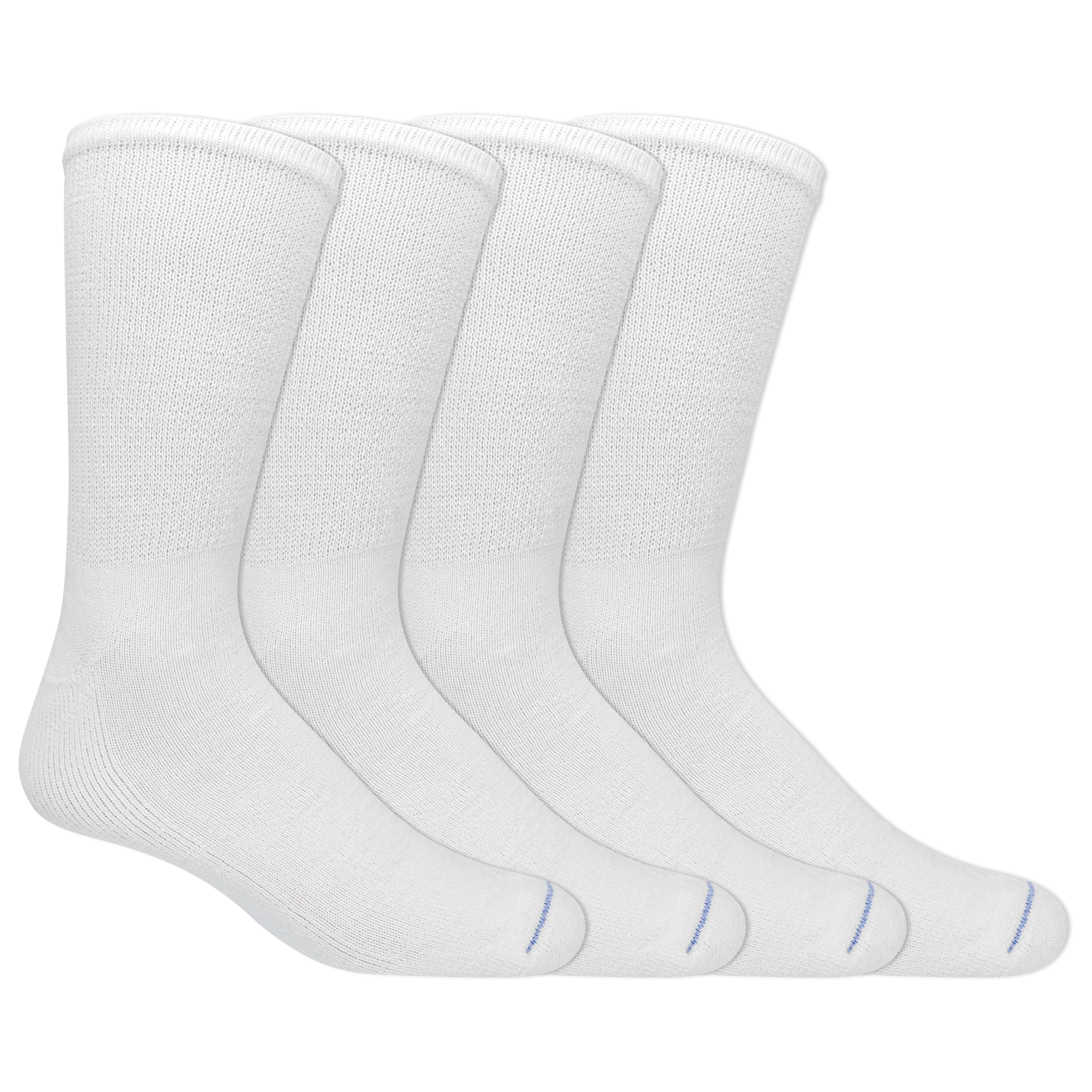 Dr. Scholl's Men's Diabetes & Circulatory Crew Socks 4 Pair Pack - Non-Binding, Cushioned Comfort