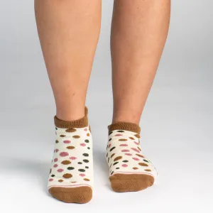 Dr. Segal's x PUDUS Cushioned Socks | Comfy Ankle | Polka Dot Toasted Coconut