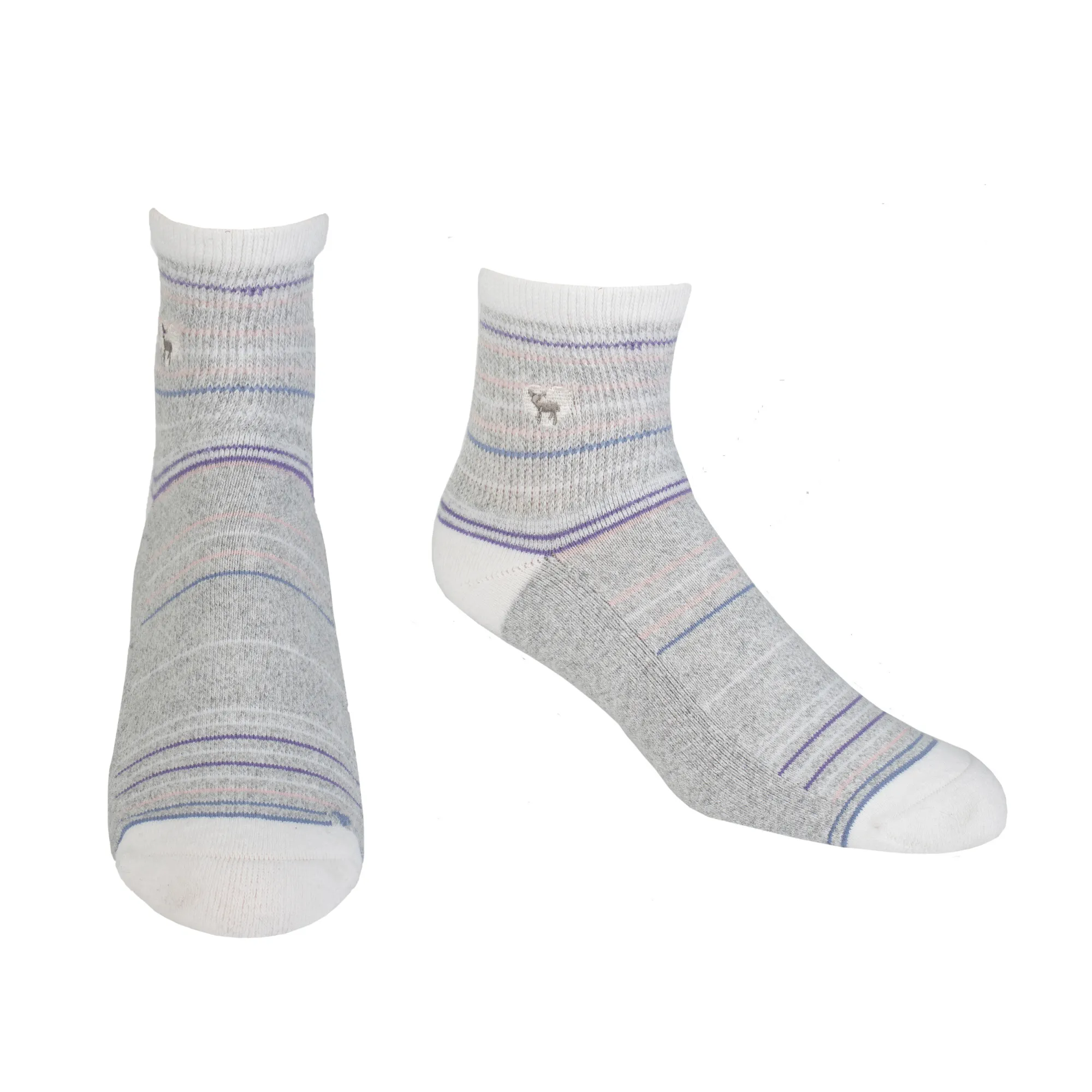 Dr. Segal's x PUDUS Cushioned Socks | Comfy Quarter Crew | Seaside Grey
