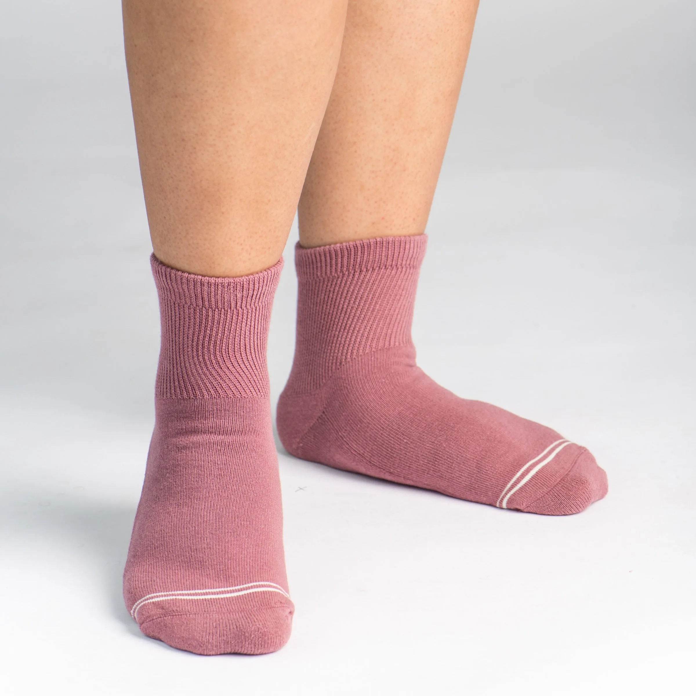 Dr. Segal's x PUDUS Cushioned Socks | Comfy Quarter Crew | Tea Rose