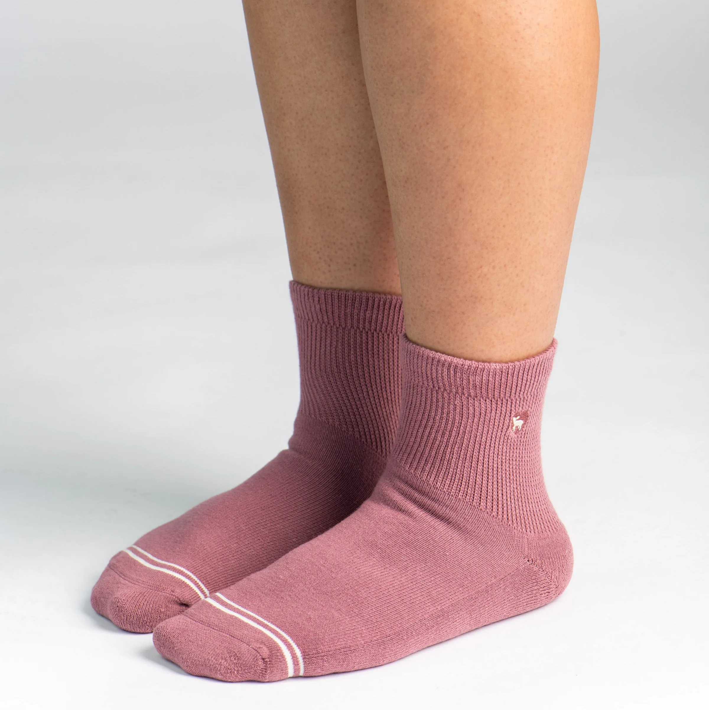 Dr. Segal's x PUDUS Cushioned Socks | Comfy Quarter Crew | Tea Rose