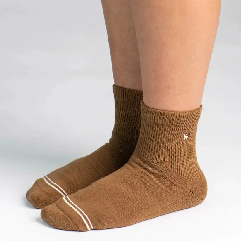 Dr. Segal's x PUDUS Cushioned Socks | Comfy Quarter Crew | Toasted Coconut