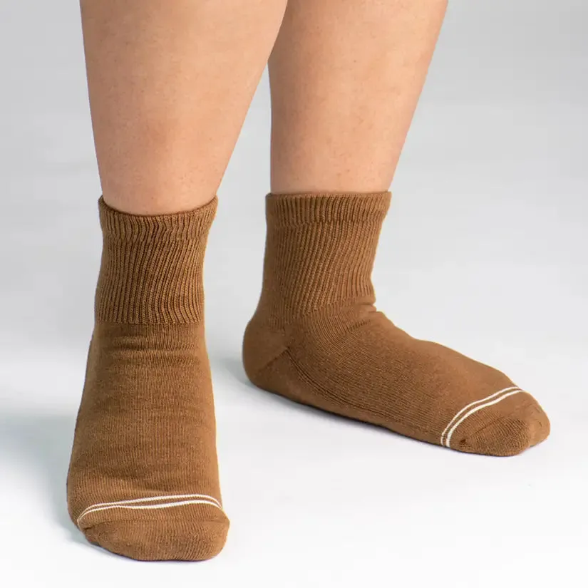 Dr. Segal's x PUDUS Cushioned Socks | Comfy Quarter Crew | Toasted Coconut