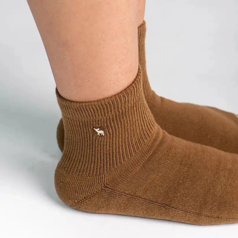 Dr. Segal's x PUDUS Cushioned Socks | Comfy Quarter Crew | Toasted Coconut