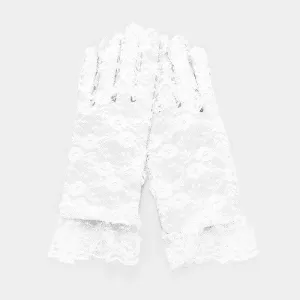 Dressy Floral Lace Wedding Gloves