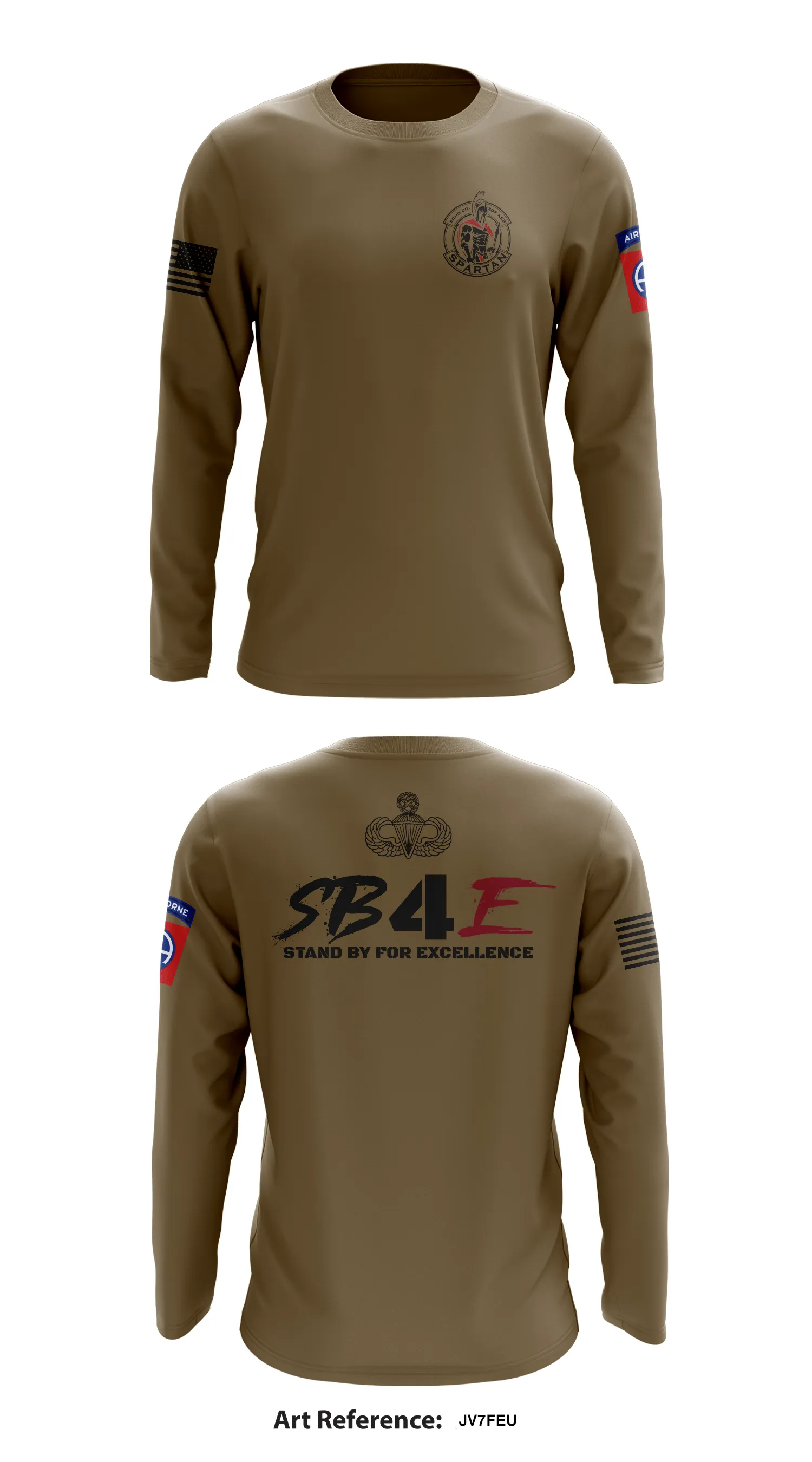 Echo Company “Spartans”, 307th AEB Store 1 Core Men's LS Performance Tee - jV7feu