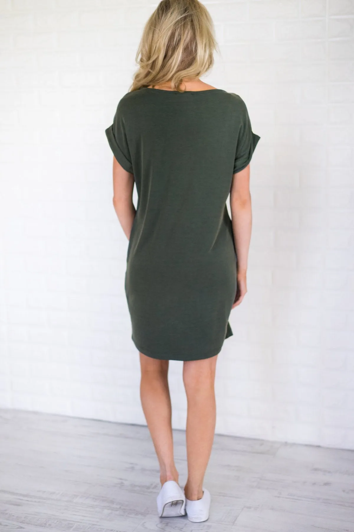 Effortlessly Classy T-Shirt Dress - Deep Teal