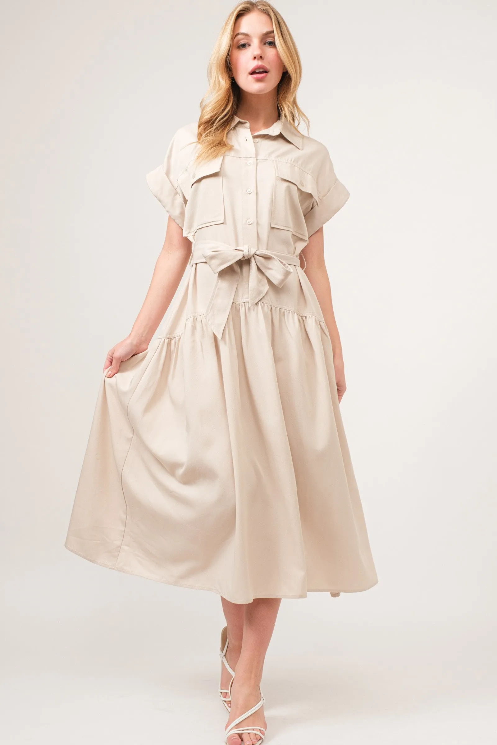 ELEGANT POCKET FRONT DRESS
