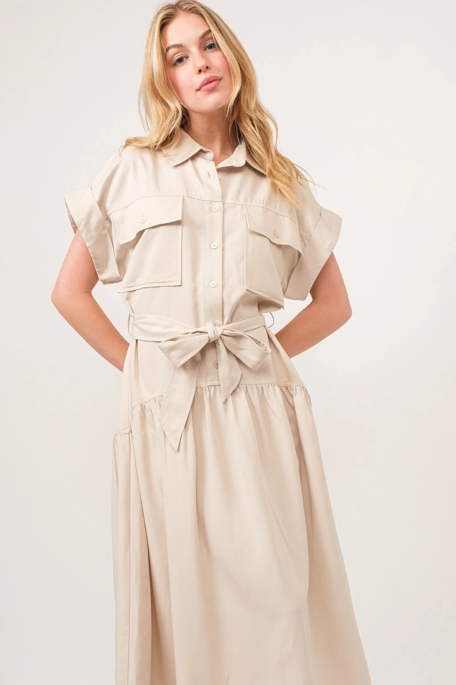 ELEGANT POCKET FRONT DRESS
