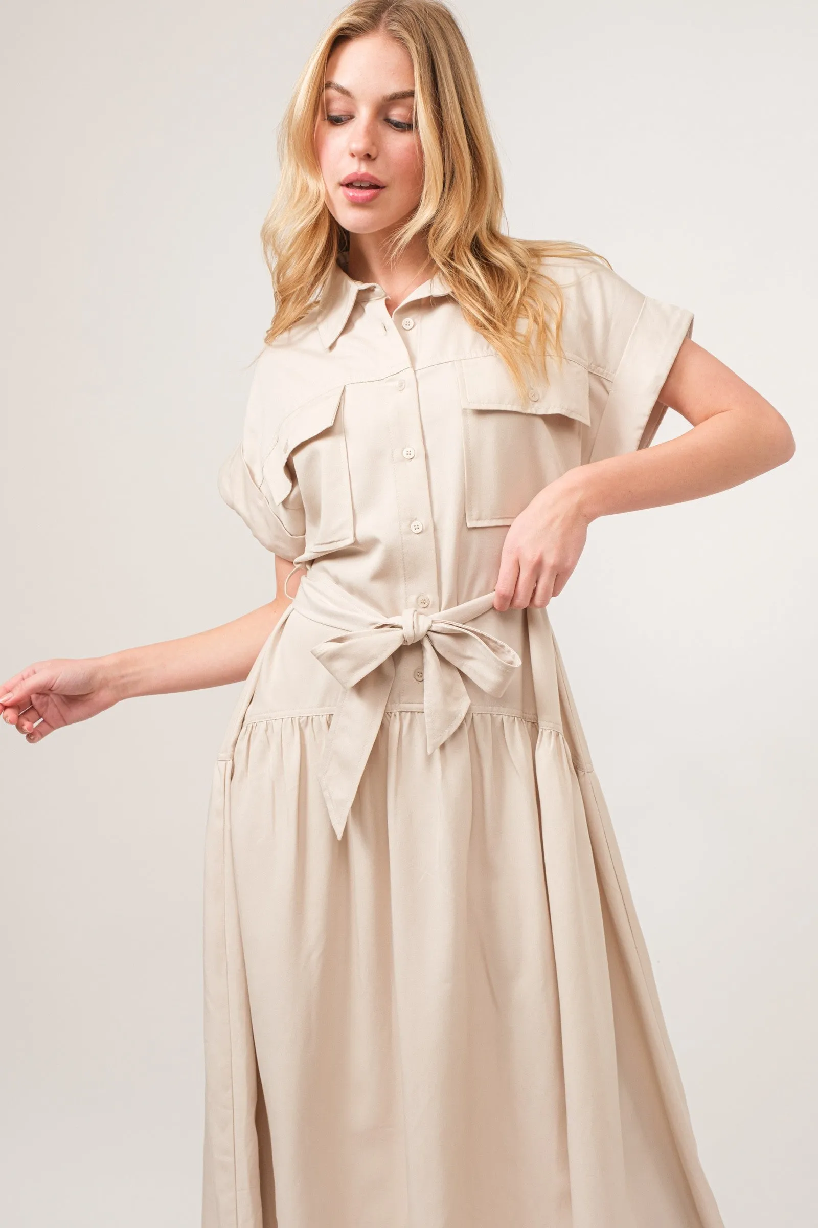 ELEGANT POCKET FRONT DRESS