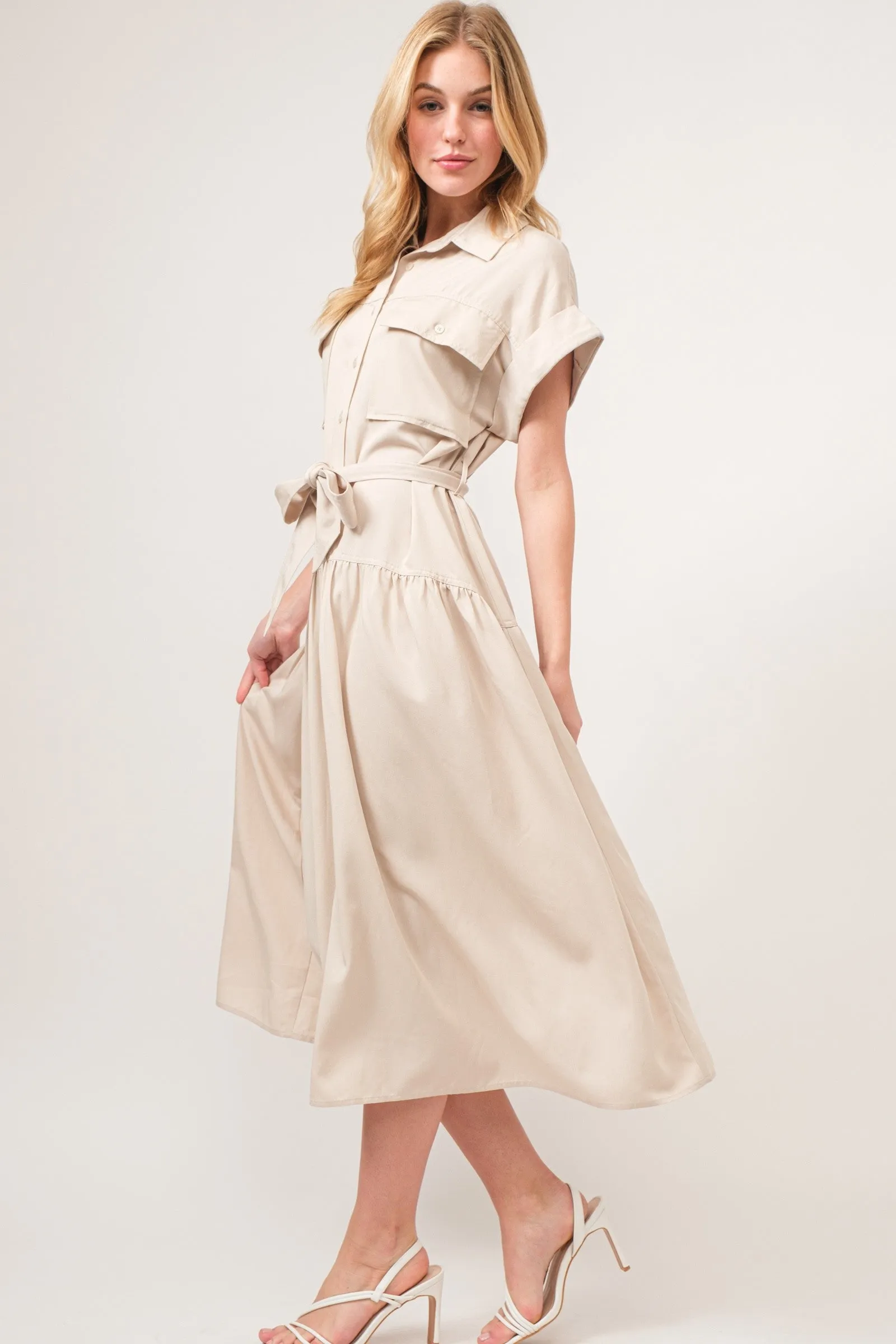 ELEGANT POCKET FRONT DRESS