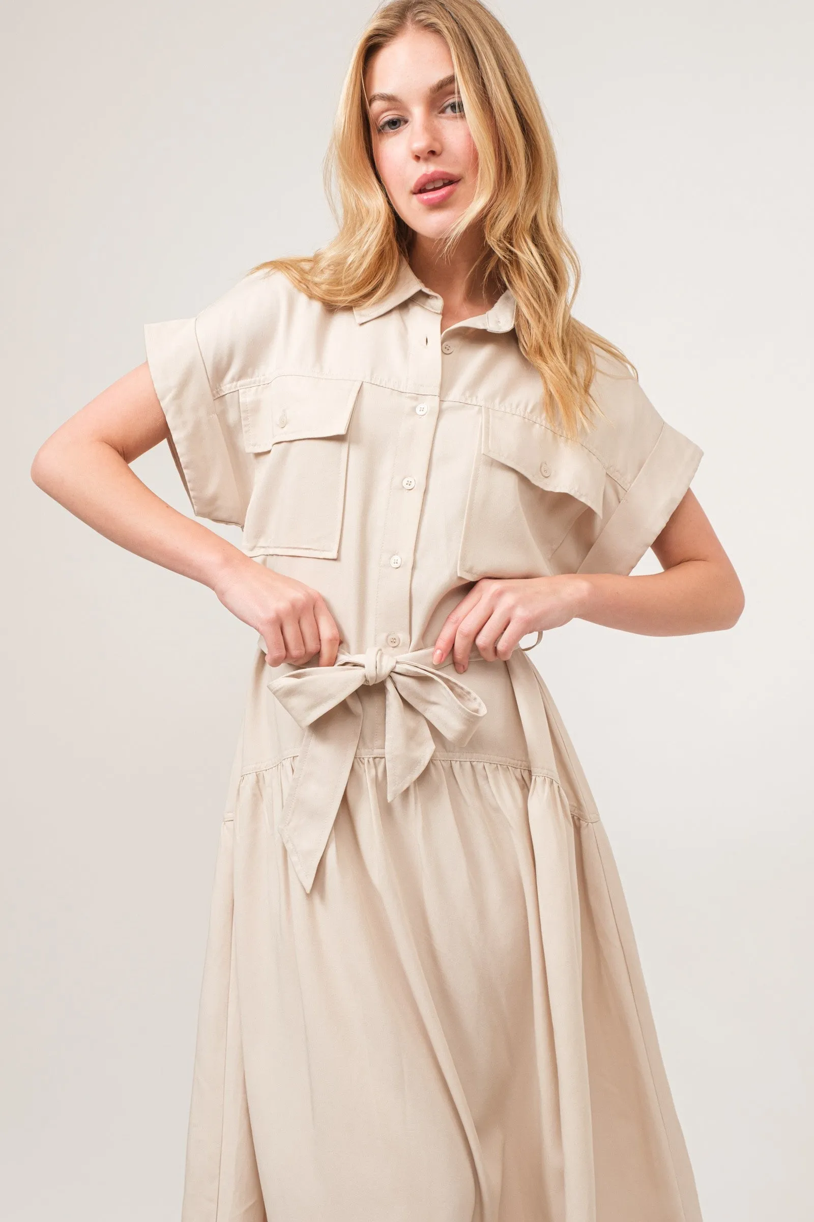 ELEGANT POCKET FRONT DRESS