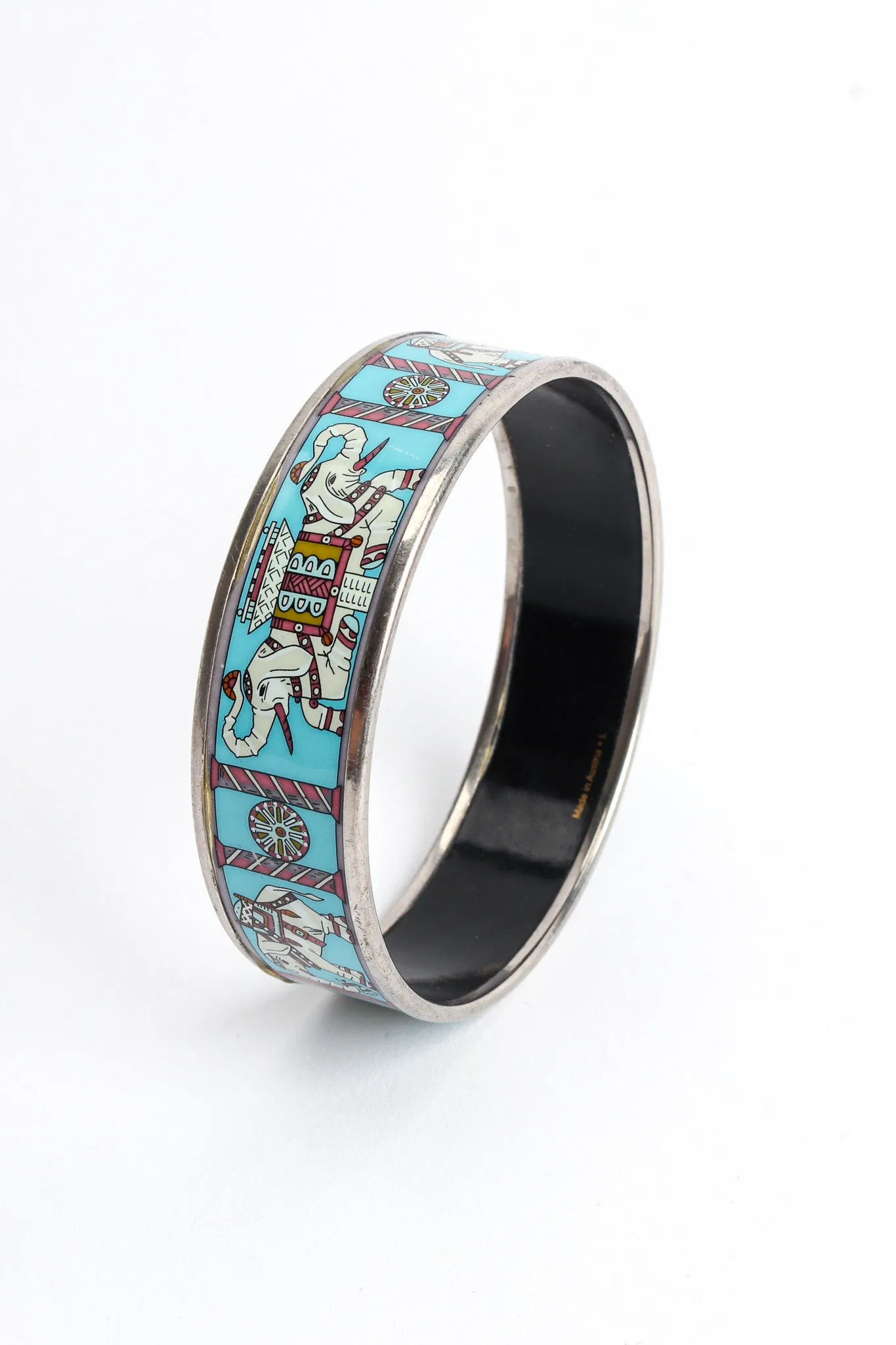 Elephant Torana Wide Enamel Bracelet