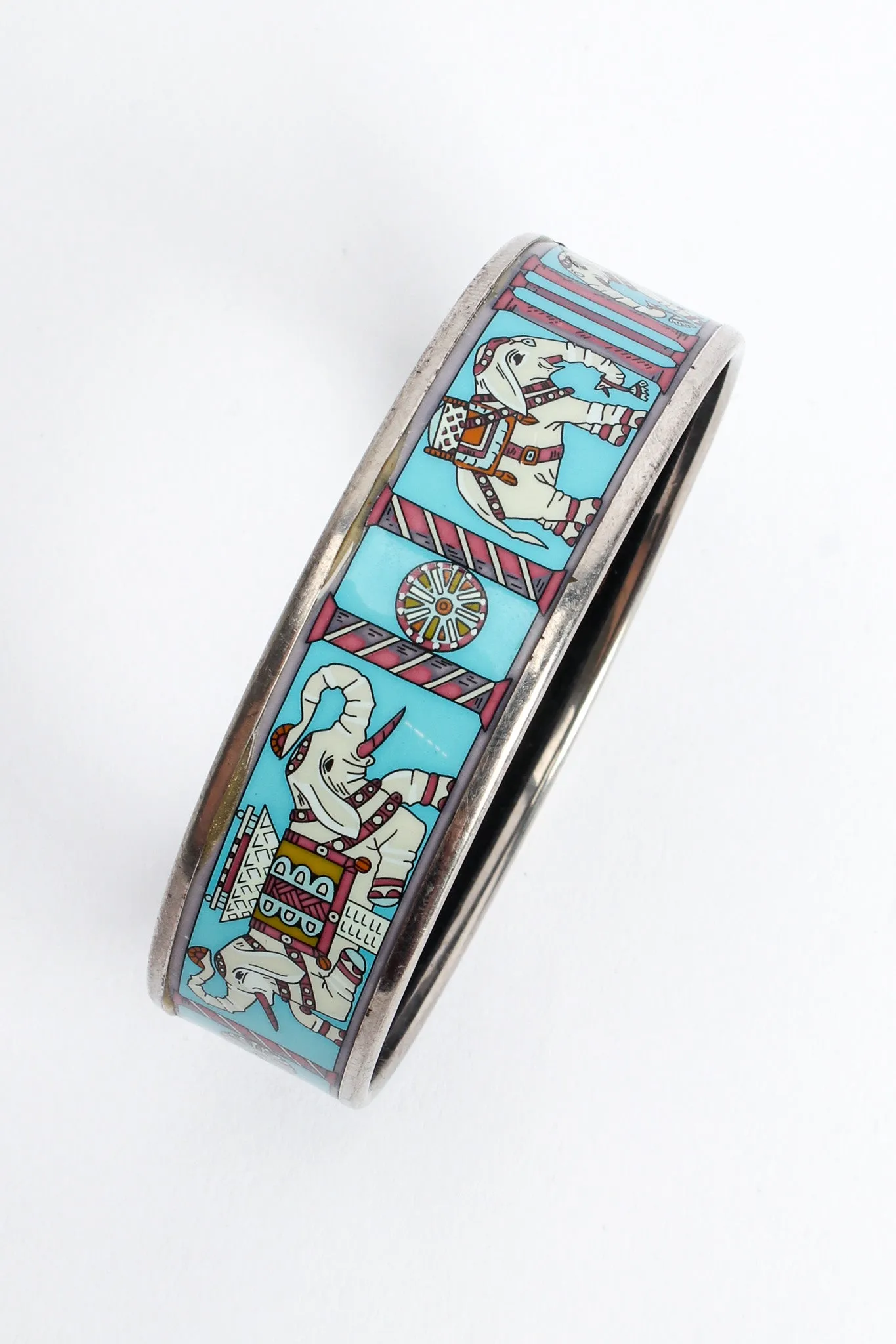 Elephant Torana Wide Enamel Bracelet