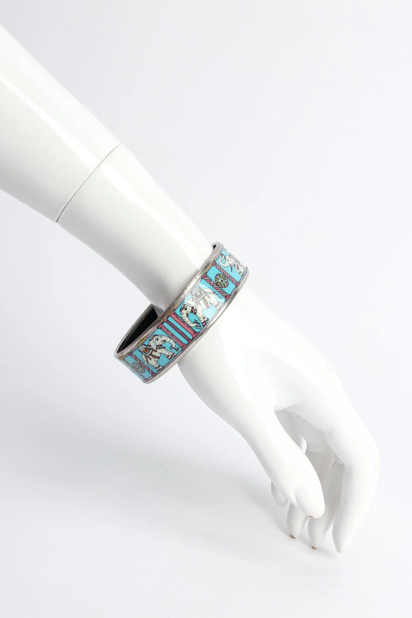 Elephant Torana Wide Enamel Bracelet