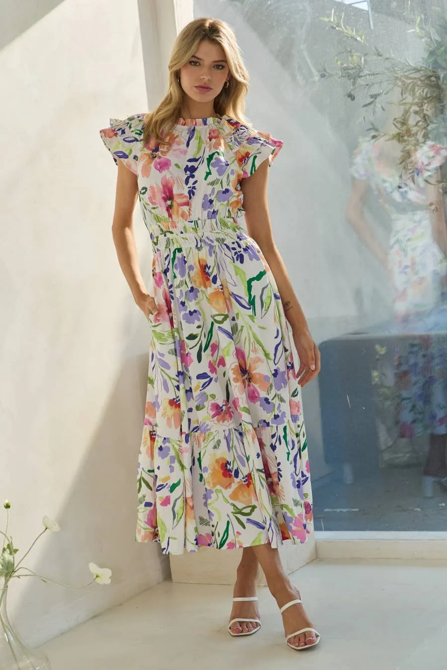Ella Floral Midi Dress