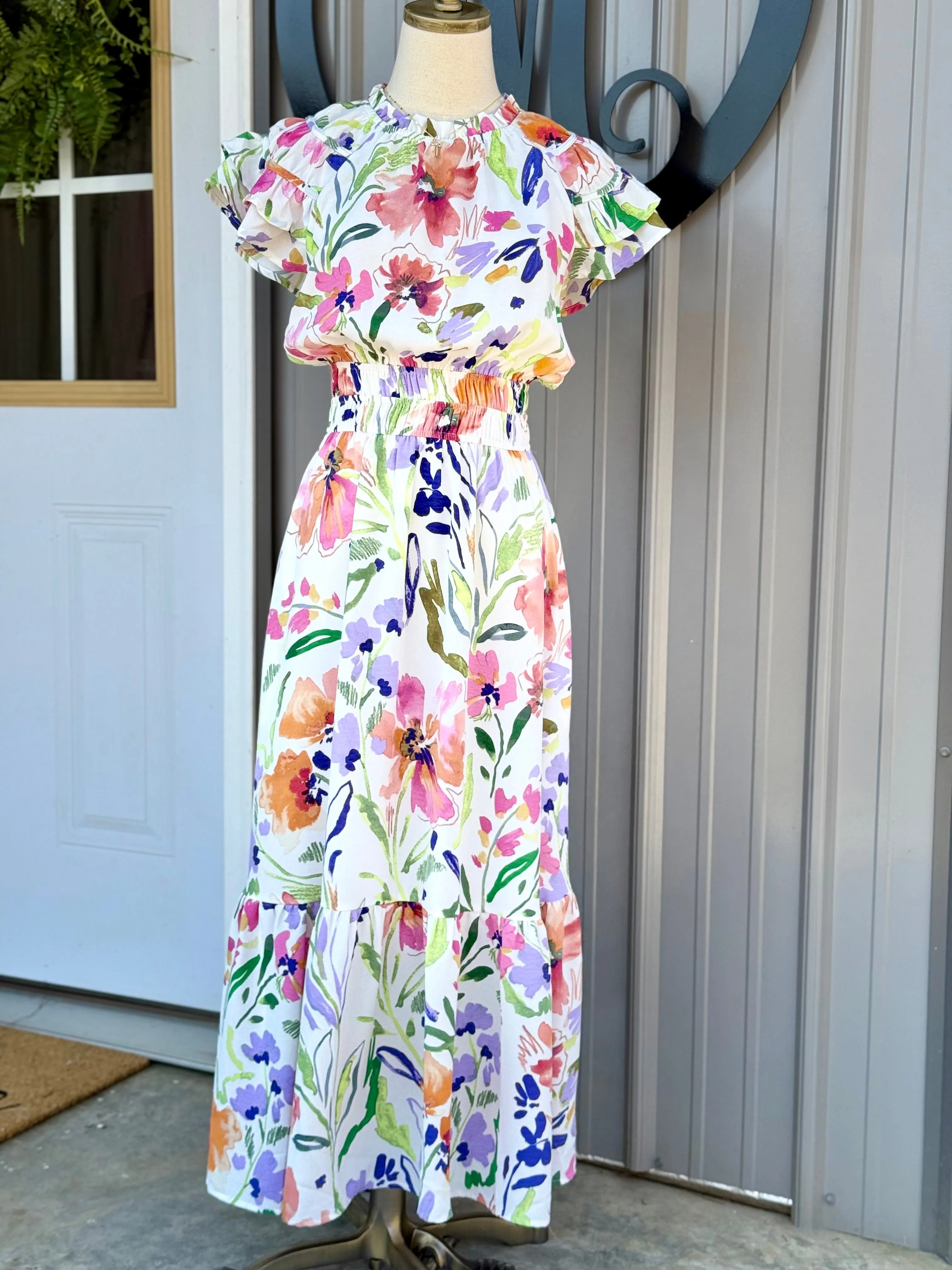 Ella Floral Midi Dress