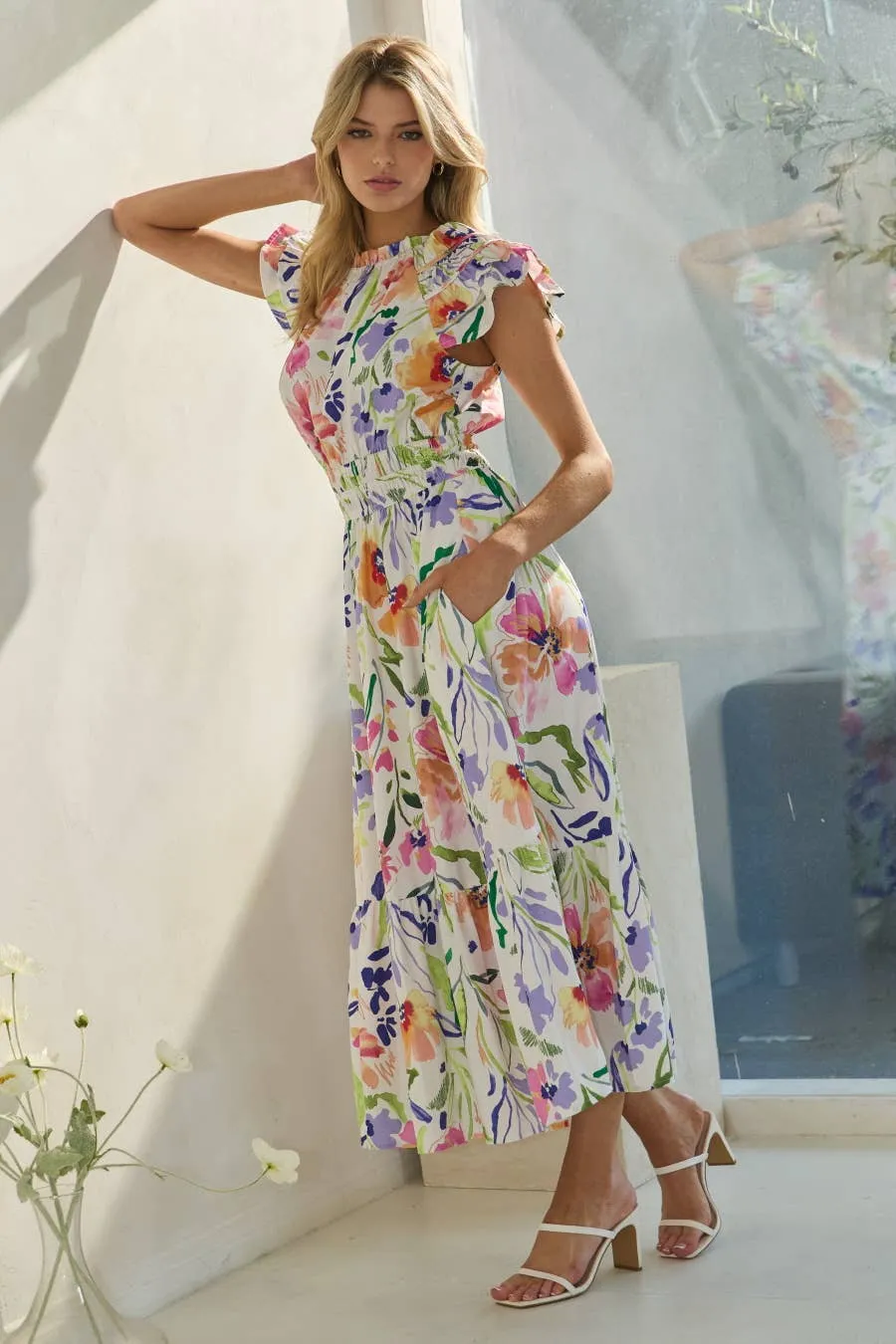 Ella Floral Midi Dress