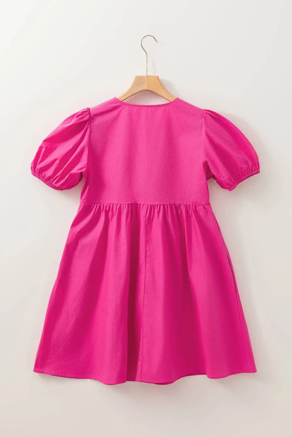 Ellie Solid Puff Sleeve Mini Dress