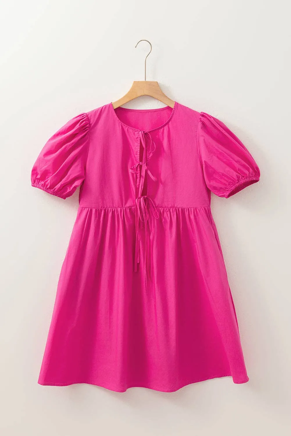 Ellie Solid Puff Sleeve Mini Dress