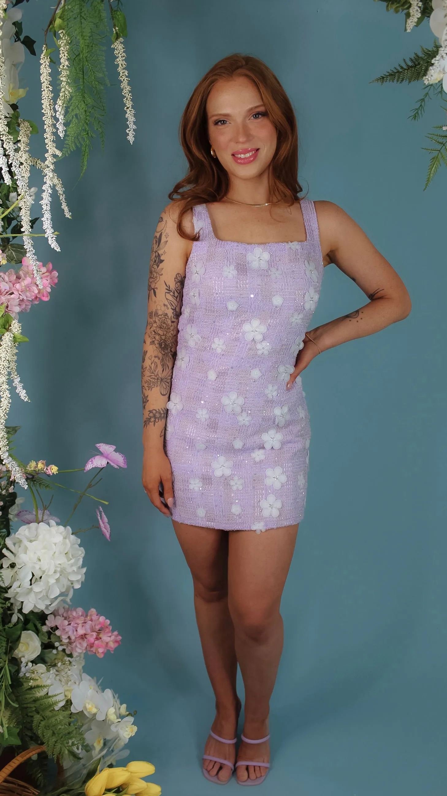 Enchanting Purple Floral Dress