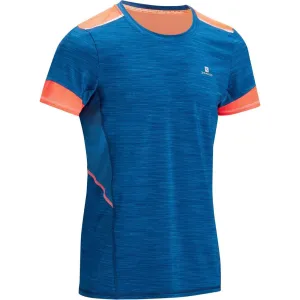 Energy Cardio Fitness T-Shirt- Light Blue/Coral