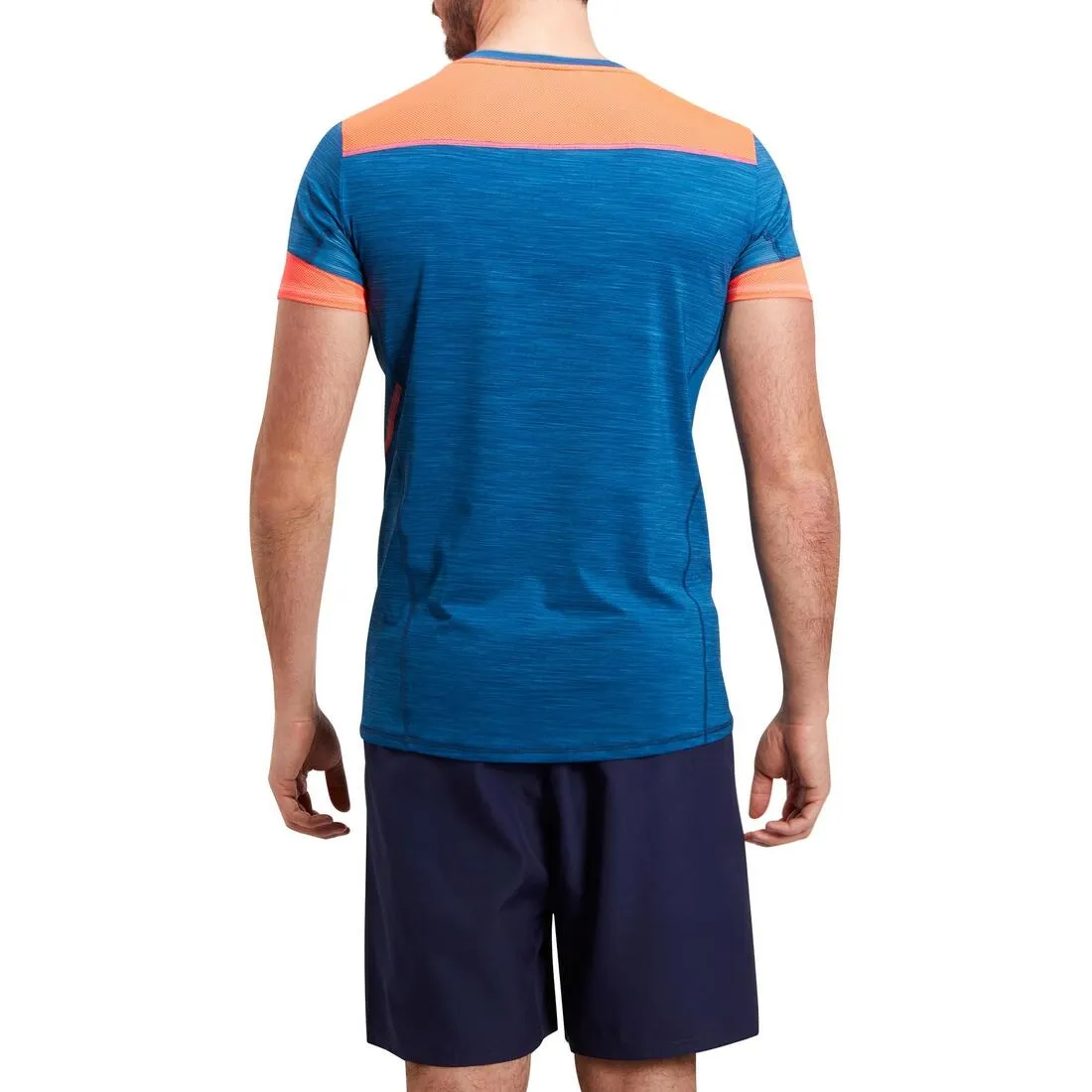 Energy Cardio Fitness T-Shirt- Light Blue/Coral