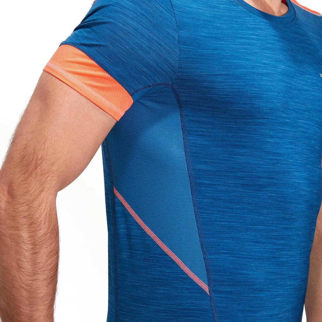 Energy Cardio Fitness T-Shirt- Light Blue/Coral