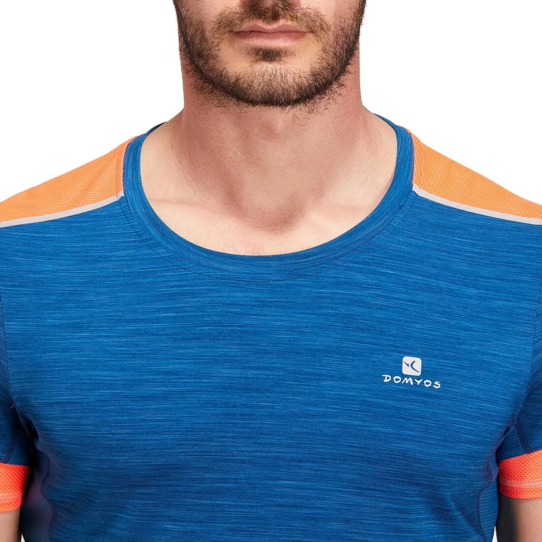 Energy Cardio Fitness T-Shirt- Light Blue/Coral