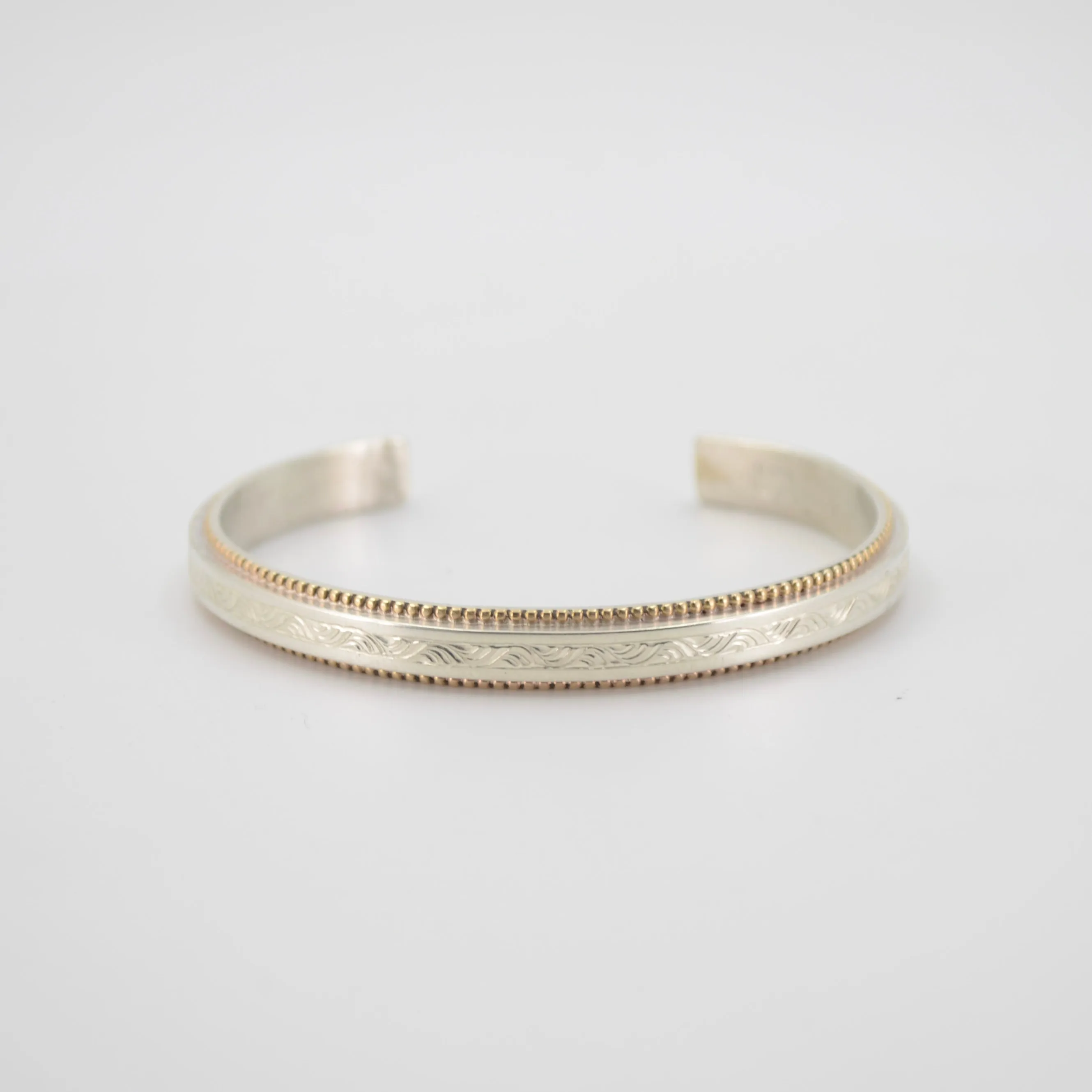 Engraved Cuff with Gold Beading