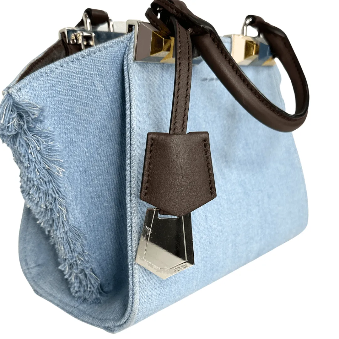 Fendi Mini 3Jours Denim Top Handle Bag