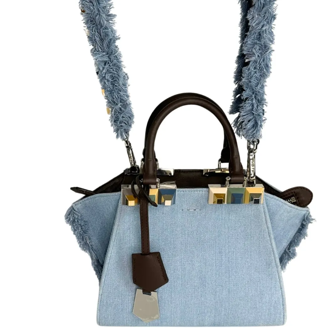 Fendi Mini 3Jours Denim Top Handle Bag